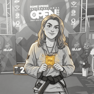 Abbie O'Toole winning Absolute gold at IBJJF Rome Open